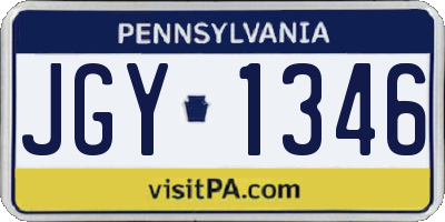 PA license plate JGY1346