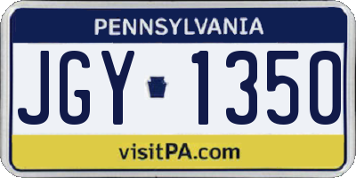 PA license plate JGY1350