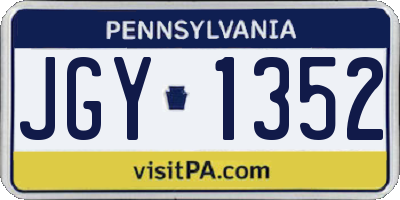 PA license plate JGY1352