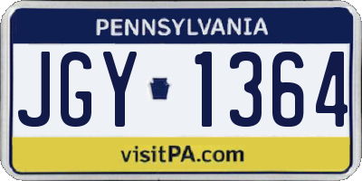 PA license plate JGY1364