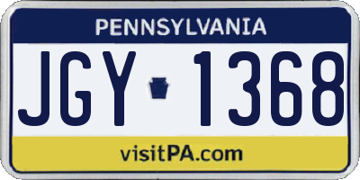 PA license plate JGY1368