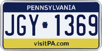 PA license plate JGY1369