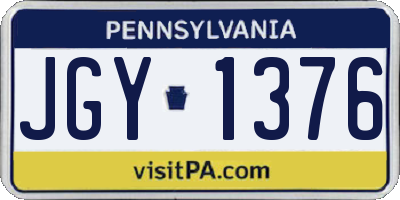 PA license plate JGY1376