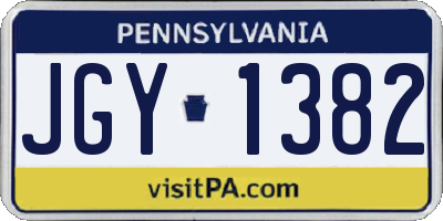 PA license plate JGY1382