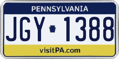 PA license plate JGY1388