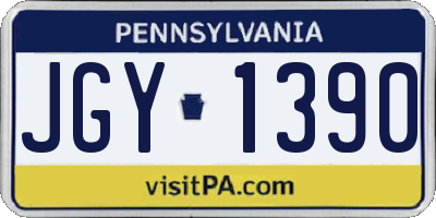 PA license plate JGY1390