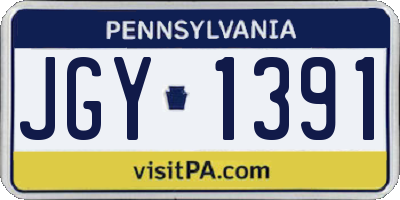 PA license plate JGY1391