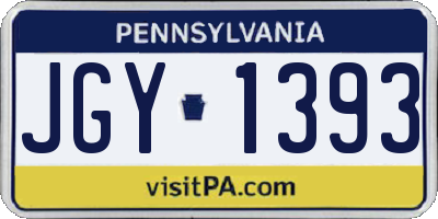 PA license plate JGY1393