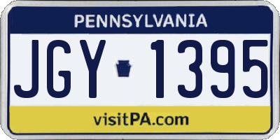 PA license plate JGY1395