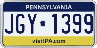 PA license plate JGY1399