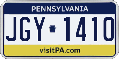 PA license plate JGY1410