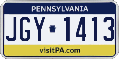 PA license plate JGY1413