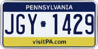 PA license plate JGY1429