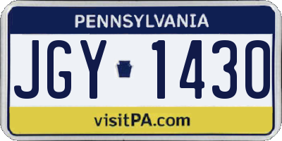 PA license plate JGY1430