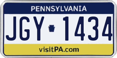 PA license plate JGY1434
