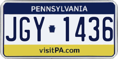 PA license plate JGY1436