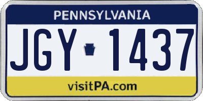 PA license plate JGY1437