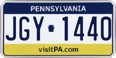 PA license plate JGY1440