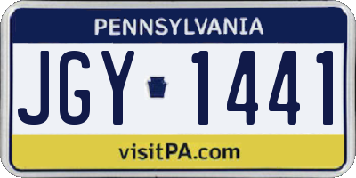 PA license plate JGY1441