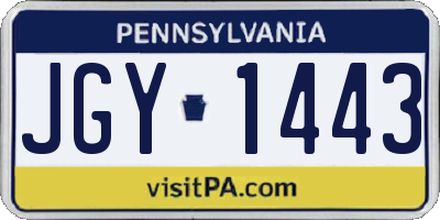 PA license plate JGY1443