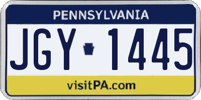 PA license plate JGY1445