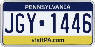 PA license plate JGY1446
