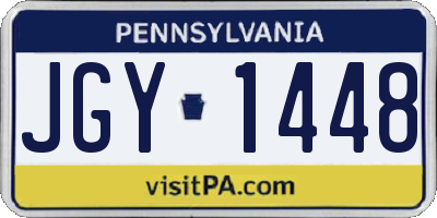 PA license plate JGY1448
