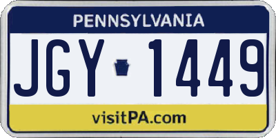PA license plate JGY1449
