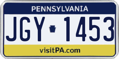 PA license plate JGY1453