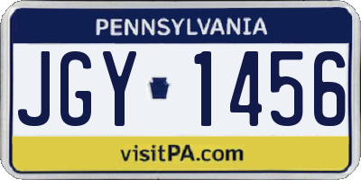 PA license plate JGY1456
