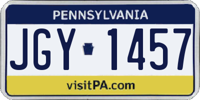 PA license plate JGY1457