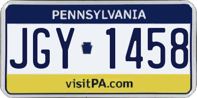 PA license plate JGY1458