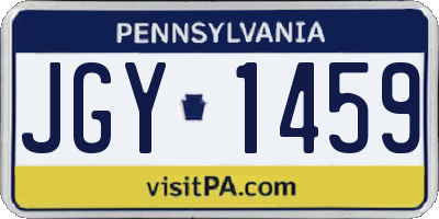 PA license plate JGY1459