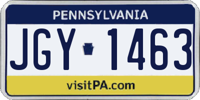 PA license plate JGY1463