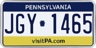 PA license plate JGY1465