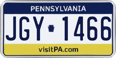 PA license plate JGY1466