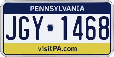 PA license plate JGY1468