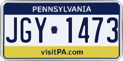 PA license plate JGY1473