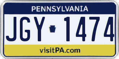 PA license plate JGY1474