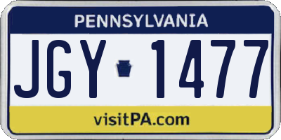 PA license plate JGY1477