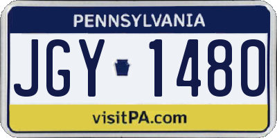 PA license plate JGY1480