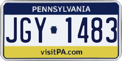 PA license plate JGY1483