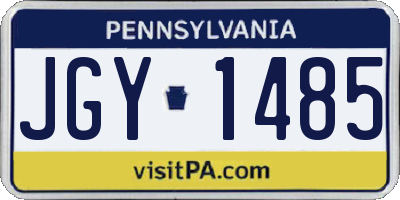 PA license plate JGY1485