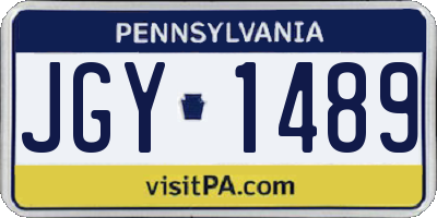 PA license plate JGY1489
