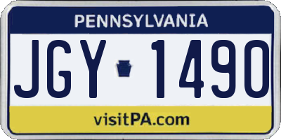 PA license plate JGY1490