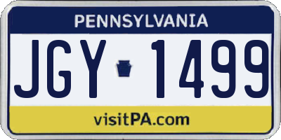 PA license plate JGY1499