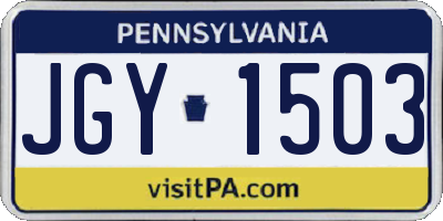 PA license plate JGY1503