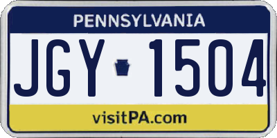 PA license plate JGY1504