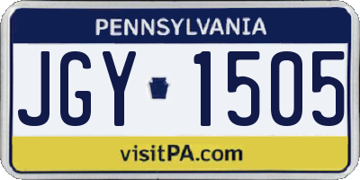 PA license plate JGY1505