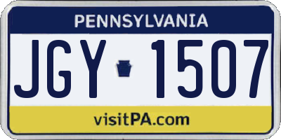 PA license plate JGY1507
